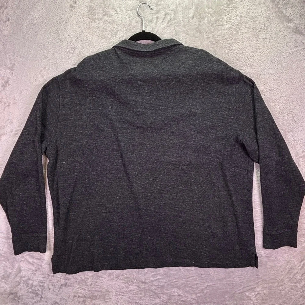Polo Ralph Lauren Mens Pullover 2XB Charcoal Estate Rib Quarter-Zip Pony Logo